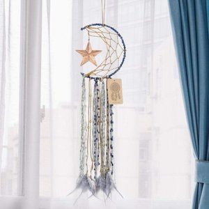 ⬇️ Moon Star Blue Boho Dream Catchers Wall Hanging